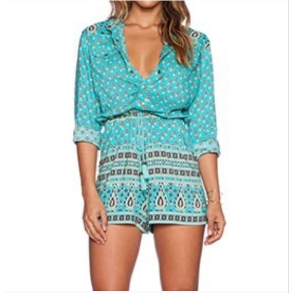 Spell Gypsiana turquoise romper - Picture 4 of 7